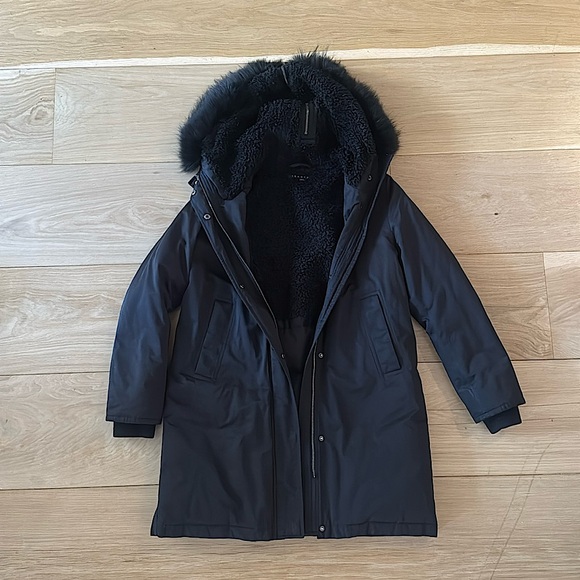 Theory Jackets & Blazers - Theory - Women's Nylon Parka w/ Fur Trim Hood - Black - M